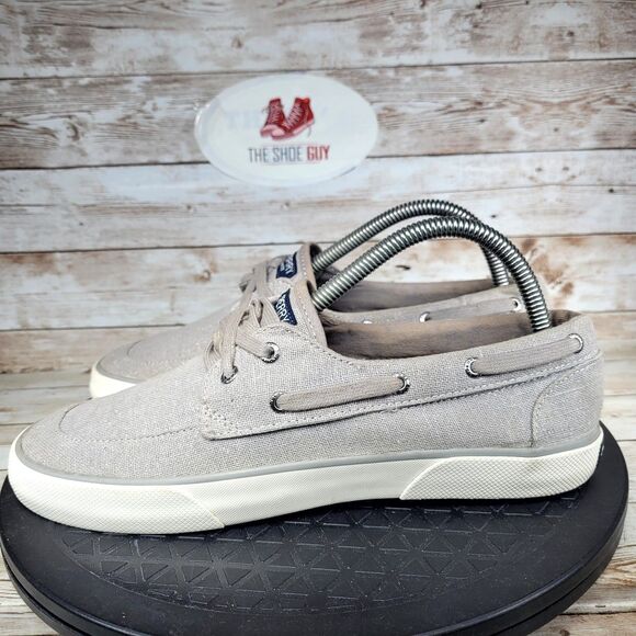 Sperry Pier Boat Women's Size 8.5 Sparkle Canvas Slip On Grey Casual Shoes - Picture 4 of 9